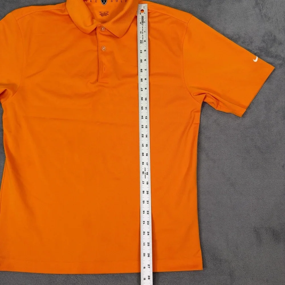 Nike Golf Polo Shirt Mens Medium Orange Fit Dry Short Sleeve Collared‎ Preppy